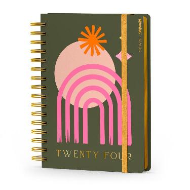 Agenda Mooving 2024 Magic Verde 15x21 cm Espiralada Semana a la Vista Art.1404239